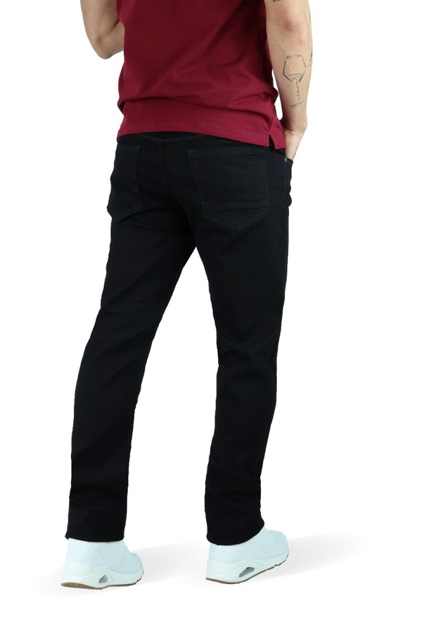 Pantalón De Mezclilla Negro Slim Fit Stretch Con Bolsas Para Hombre 